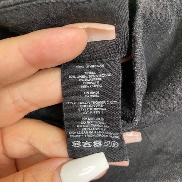 Theory Tailor Eco Crunch Cropped Trousers in Black Size 0 - Picture 5 of 8